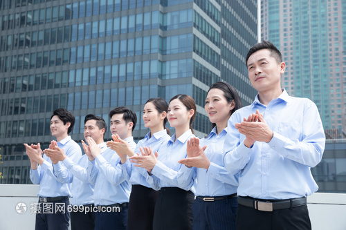 企業(yè)藍領團隊鼓掌